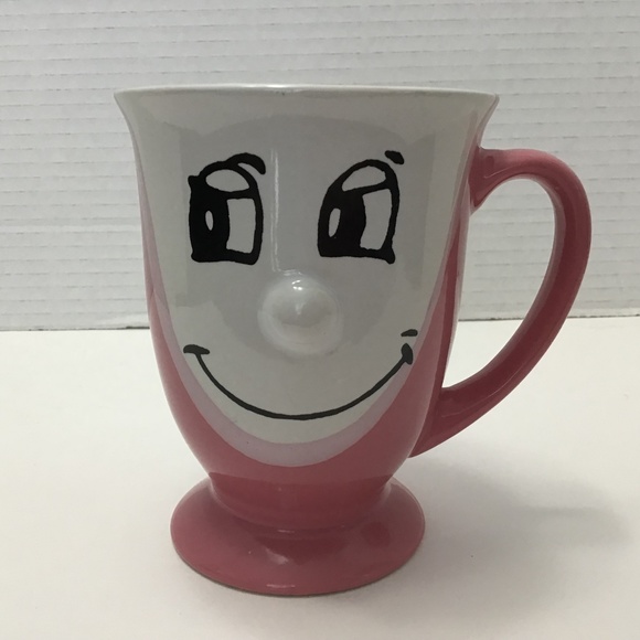 VTG Gryphon Ware Two Tone 3D Ceramic Cup Mug Morning Happy Smile Pink - Picture 1 of 8